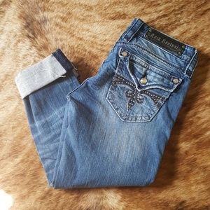 Rock Revival Skinny 28, cut-off into crops